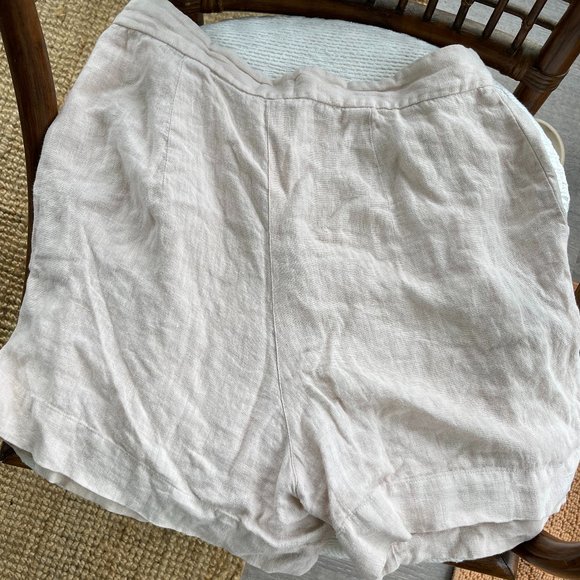 Esby Penny High Waisted 100% Linen Pleated Shorts Size 8 in Pecan - Picture 4 of 11